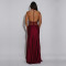 Fashionable women's sexy lace V-neck patchwork backless dress for women