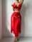 Hollow sequin chain red sexy lingerie set