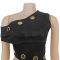 Fashionable women's sexy corns button off shoulder top, short skirt, two pieces