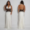 Fashionable women's sexy lace V-neck patchwork backless dress for women