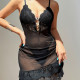 Sexy and erotic sleepwear, women's lace seductive camisole skirt, nightgown