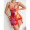 参考知识 22/1000  机翻 · 通用领域 Sexy and erotic sleepwear, women's seductive camisole dress, sleeping skirt 2025 new tie dye