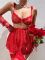 Sexy lingerie set, lace bra, pure desire style, red lingerie set