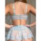 New lightweight lace without steel ring, soft and high-quality sexy lingerie 3-piece set, cute bow tie