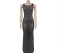 Fashionable sexy sheer lace embellished bag arm backless dress