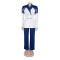 Leisure commuting elegant waist cinching slim fit elastic lace patchwork suit two-piece set