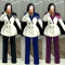 Leisure commuting elegant waist cinching slim fit elastic lace patchwork suit two-piece set