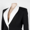 Elegant commuting contrasting color large lapel casual suit two-piece set