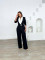 Elegant commuting contrasting color large lapel casual suit two-piece set
