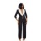 Elegant commuting contrasting color large lapel casual suit two-piece set