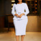 2025 new fashionable round neck temperament Tongle OL pencil skirt dress