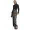 Fashion Women's Sexy Embellished Diamond Mesh Printed Dress Set