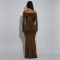 Fashionable women's sexy one shoulder slim fit arm hugging dress