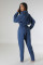 Slim fit elastic small toe wash denim jumpsuit with pockets and jumpsuit