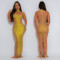 Fashionable Women's Sexy Perspective Mesh Hot Diamond Slimming Dress