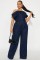 New European and American casual fashion strapless one shoulder slim fit denim jumpsuit jumpsuit