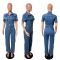 Sexy and fashionable denim jumpsuit in stock for sale