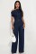 New European and American casual fashion strapless one shoulder slim fit denim jumpsuit jumpsuit