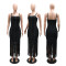 Fashionable new sexy suspender tassel wrapped hip dress women's bubble bead