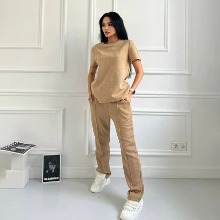 Summer new trend embossed+pocket short sleeved pants set in stock