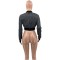 Fashion Print Embroidery Ribbed Long Sleeve Zipper Short Jacket 3 Colors In Stock