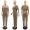 Summer new trend embossed+pocket short sleeved pants set in stock
