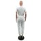 Outdoor leisure pocket embroidered embossed pants short sleeved set