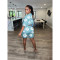 Popular Digital Printed Sets: Round-Neck Short Sleeve Shirts and Shorts for Cross-Border Summer Goods