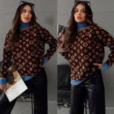 New winter fashion sweater with lapel, long sleeved versatile short top