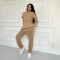 Summer new trend embossed+pocket short sleeved pants set in stock