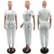 Outdoor leisure pocket embroidered embossed pants short sleeved set