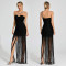 Fashionable Women's Sexy Off-Shoulder Strap Beaded Fringe Dress