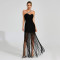 Fashionable Women's Sexy Off-Shoulder Strap Beaded Fringe Dress