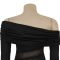 Fashionable Women's Sexy Off-Shoulder Long Sleeve Split Sleeveless Dress
