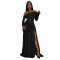 Fashionable Women's Sexy Off-Shoulder Long Sleeve Split Sleeveless Dress