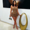 Fashionable Women's Sexy Off-Shoulder Strappy Ruffled Short Dress