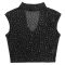 Fashionable women's sexy perspective mesh rhinestone long skirt two-piece set