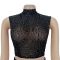 Fashionable women's sexy perspective mesh rhinestone long skirt two-piece set