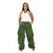 Fashionable women's casual solid color loose pleated wide leg pants new