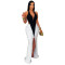 Fashionable women's sexy V-neck bag arm slit backless dress