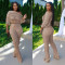 Fashionable Women's Casual Off-Shoulder Long Sleeve Top and Pants Two-Piece Set