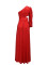 Summer new sloping shoulder and exposed waist one sleeve formal dress with slit and large swing banquet evening dress
