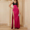 Sexy camisole split bridesmaid dress, banquet evening dress, long skirt