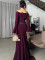Long sleeved one-piece collar patchwork pleated slim fit dress