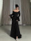 Long sleeved one-piece collar patchwork pleated slim fit dress