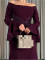 Long sleeved one-piece collar patchwork pleated slim fit dress