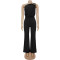 Fashionable Women's Casual Off-Shoulder Sleeveless Bodysuit Wide-Leg Bodysuit