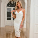 New women's sleeveless V-neck camisole pencil skirt with hip hugging mid skirt