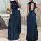 New sequined backless high waisted pleated long dress for women's summer temperament, cross-border wholesale