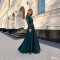 Women's new style elegant long sleeved chiffon autumn and winter dress V-neck